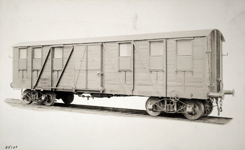 Military Administration - Transportation - Rail - Construction - FIRE CONTROL CAR, MANUFACTURED for the Government by the American Car & Foundry Co., St. Louis, Mo - NARA - 45502216 (page 1) (cropped)