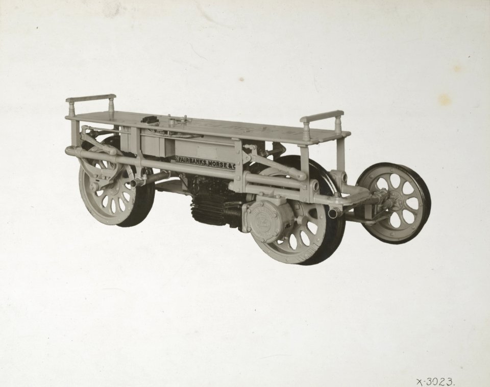 Military Administration - Transportation - Rail - Construction - MOTOR CARS FOR GOVERNMENT USE IN FRANCE. U.S.A. Rys No. 97 furnished by Fairbanks, Morse & Co., Baltimore, Md - NARA - 45502017 (cropped)
