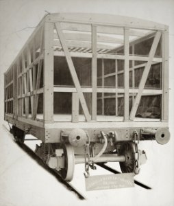 Military Administration - Transportation - Rail - Rolling Stock - FREIGHT CAR BUILT BY HASKELL & Barker Car Company, Inc., Michigan City, Ind., with side and wall removed to show construction - NARA - 45501935 (cropped)
