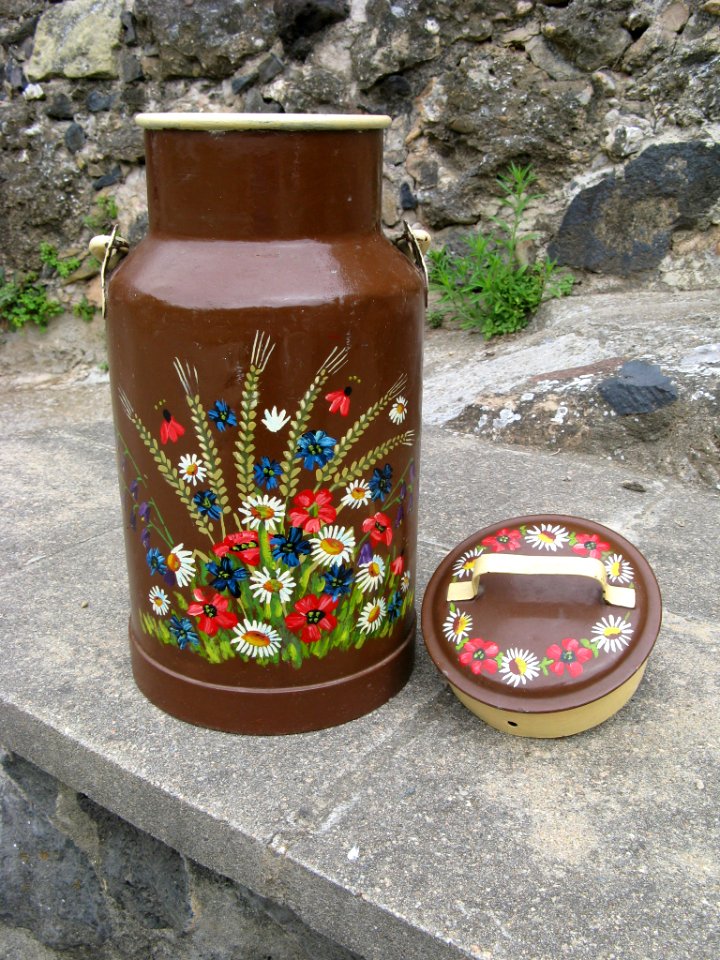 Milchkanne mit Bauernmalerei 01