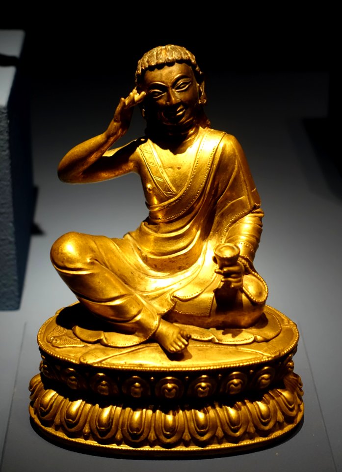 Milarepa, Tibet, c. 18th century AD, firegilt bronze - Linden-Museum - Stuttgart, Germany - DSC03694