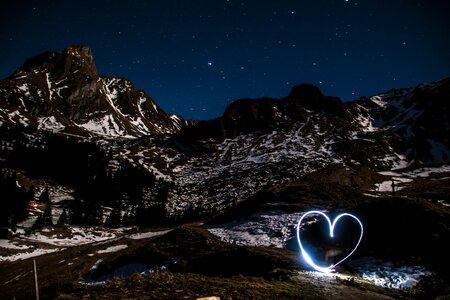 Love romantic starry sky photo