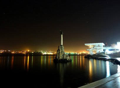 The scuttled ships harbor night