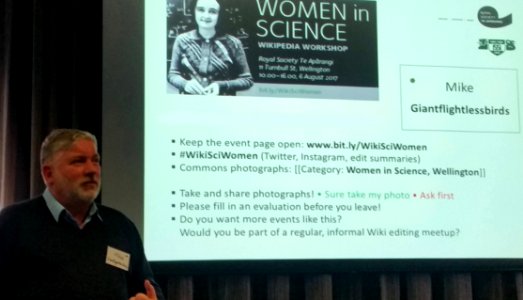 Mike Dickison at WikiSciWomen Workshop