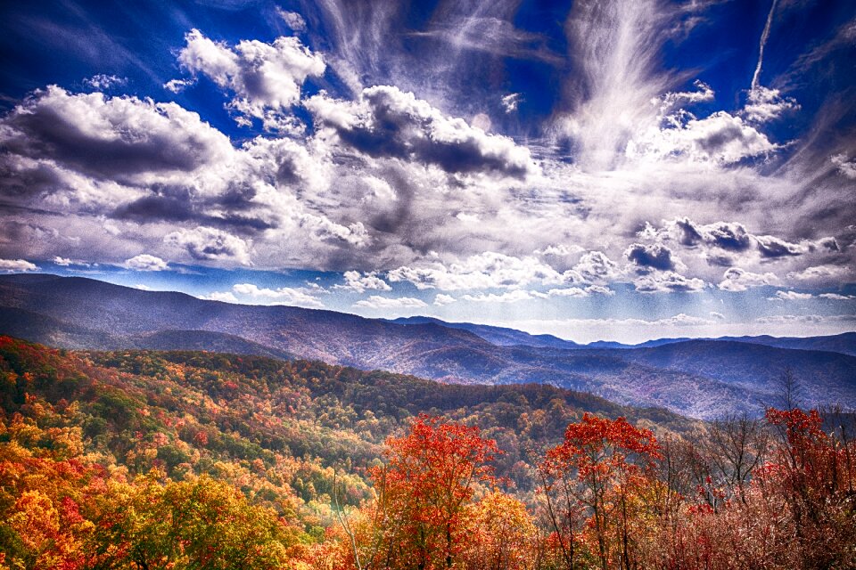 Scenic fall colors mountain