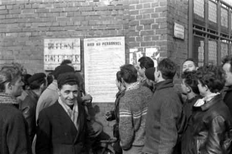 Mijnwerkersstaking in Frankrijk, een van de biljetten bij mijn van Conde, Bestanddeelnr 914-8961