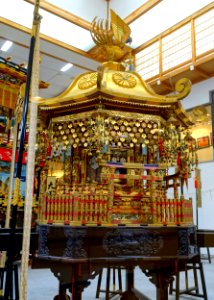 Mikoshi, Hachiman shrine - Takayama Festival Float Exhibition Hall - Takayama, Gifu, Japan - DSC06515