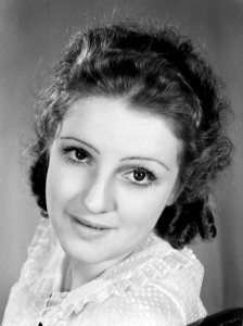 Miss France zonder hoed -deel van serie waarin zij winterhoeden showt van Helene, Bestanddeelnr 191-1208