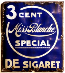 Miss Blanche, enamel advertising sign