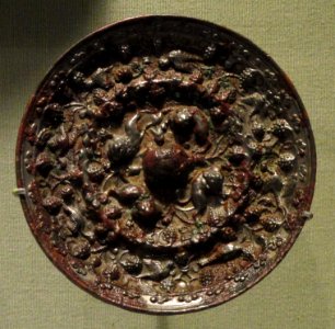 Mirror, China, 8th century AD, bronze with silver - San Diego Museum of Art - DSC06460