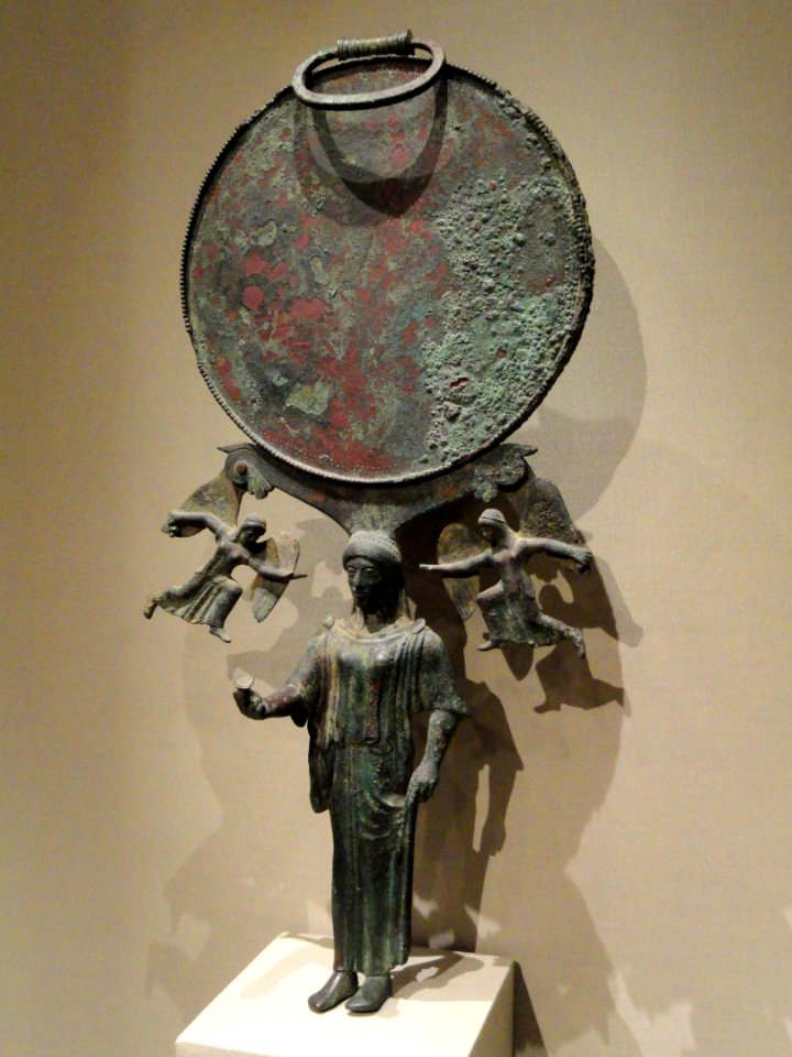 Mirror, about 470-460 BC, Greek, perhaps Sicyon, bronze - Cleveland Museum of Art - DSC08217