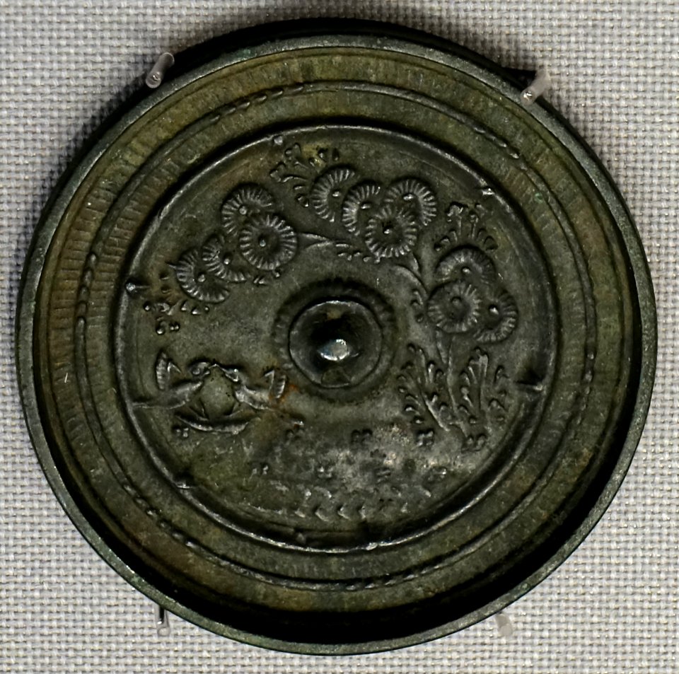 Mirror, 5 of 5, excavated from Nishiuchi, Ueda-shi, Nagano-ken, Japan, Muromachi period, 1400s-1500s AD, bronze - Tokyo National Museum - Tokyo, Japan - DSC09223