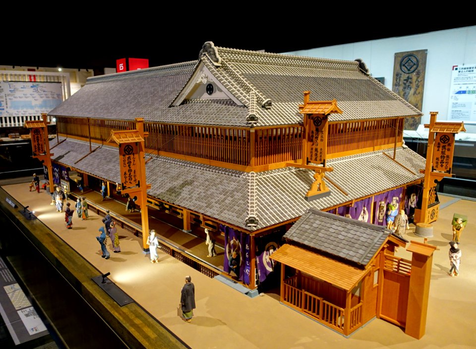 Mitsui Echigo-ya dry-goods store, located in Surugacho, early 1800s, scale 1 to 10 - Edo-Tokyo Museum - Sumida, Tokyo, Japan - DSC06748