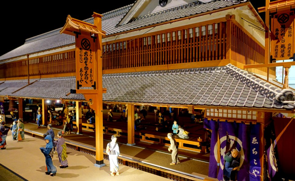 Mitsui Echigo-ya dry-goods store, located in Surugacho, early 1800s, scale 1 to 10 - Edo-Tokyo Museum - Sumida, Tokyo, Japan - DSC06750