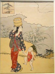 Mitate (Parody) of Seven Stories of Ono no Komachi - Sekidera Komachi, by Suzuki Harunobu, Edo period, 18th century - Tokyo National Museum - DSC06254