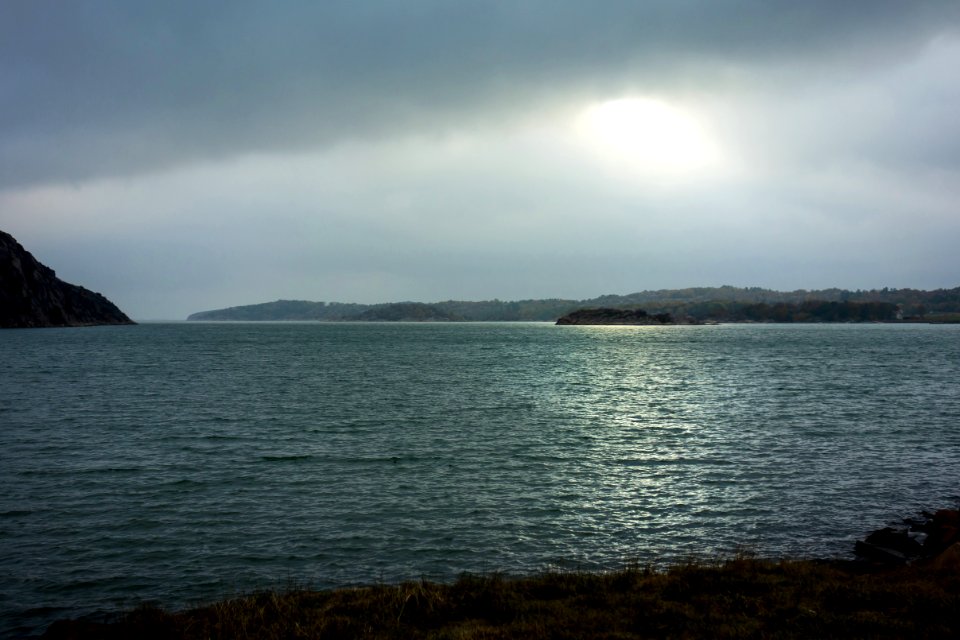 Mist lifting from Brofjorden
