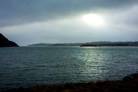 Mist lifting from Brofjorden