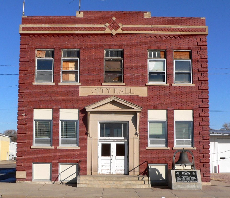 Mitchell, Nebraska city hall from W