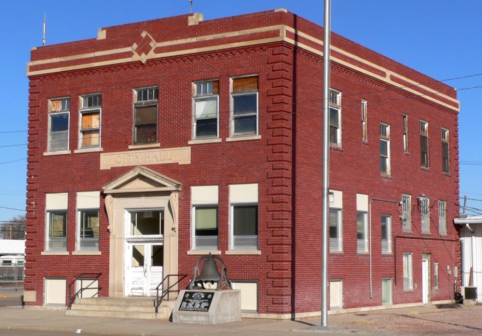 Mitchell, Nebraska city hall from SW