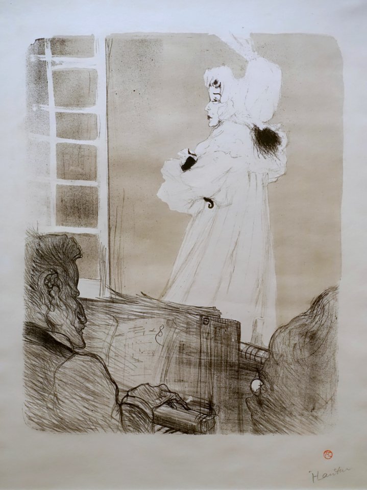 Miss May Belfort (large plate) by Henri de Toulouse-Lautrec, 1895, crayon and spatter lithograph on wove paper, State III-III, 2nd ed,Wittrock 114 - Montreal Museum of Fine Arts - Montreal, Canada - DSC08868