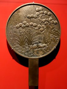 Mirror by Fujiwara Masashige, Japan, 18th century AD, silvered bronze - Hessisches Landesmuseum Darmstadt - Darmstadt, Germany - DSC00662