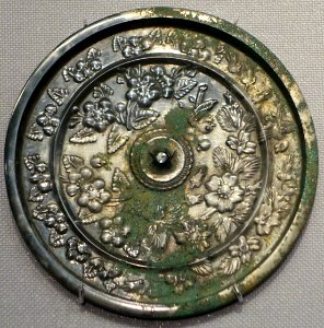 Mirror from the Inariyama Sutra Mound, excavated at Fushimi-ku, Kyoto, Heian period, 1100s AD, bronze - Tokyo National Museum - Ueno Park, Tokyo, Japan - DSC09207