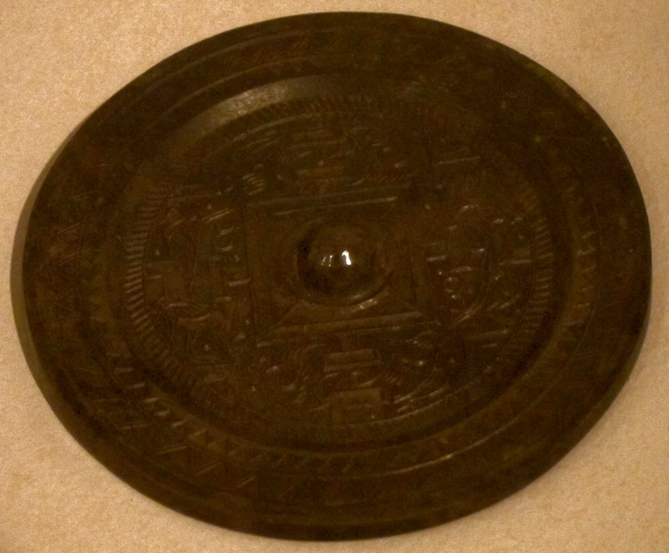 Mirror with TLV design, Western Han dynasty, bronze, Honolulu Museum of Art