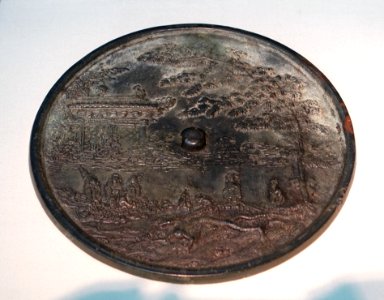 Mirror with design of dragon, cassia tree, and pavilion, Korea, Goryeo period, 1000s-1100s AD, bronze - Freer Gallery of Art - DSC04895