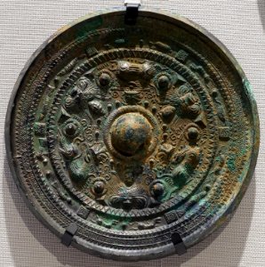 Mirror with triangular rim and dragon and tiger design, 7 of 12, Japan, Kofun period, 200s-300s AD, bronze - Tokyo National Museum - Tokyo, Japan - DSC09176