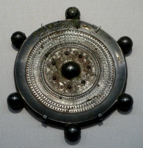 Mirror with six bells, excavated at Ueno Tumulus, Chikusei-shi, Ibaraki, Japan, Kofun period, 400s-500s AD, bronze - Tokyo National Museum - Tokyo, Japan - DSC09191