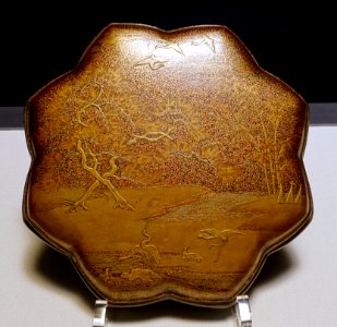 Mirror box with Mount Penglai, Atsuta Jingu, Aichi, Japan, Muromachi period, 1400s AD, maki-e lacquer - Tokyo National Museum - Tokyo, Japan - DSC08862