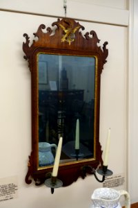 Mirror, Chippendale style, 1755-1790, mahogany veneer - Dedham Historical Society - Dedham Massachusetts - DSC04198