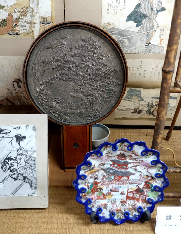 Mirror and dish - Hirata Folk Art Museum - Takayama, Gifu, Japan - DSC06781