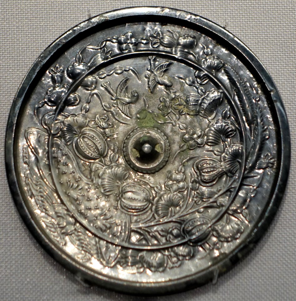 Mirror from the Inariyama Sutra Mound, excavated at Fushimi-ku, Kyoto, Heian period, 1100s AD, bronze - Tokyo National Museum - Ueno Park, Tokyo, Japan - DSC09209