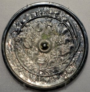 Mirror from the Inariyama Sutra Mound, excavated at Fushimi-ku, Kyoto, Heian period, 1100s AD, bronze - Tokyo National Museum - Ueno Park, Tokyo, Japan - DSC09209