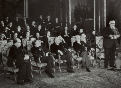 Ministers, verdragen, Bech, Bevin, Bidault, Boetzelaer van, Bestanddeelnr 136-0519