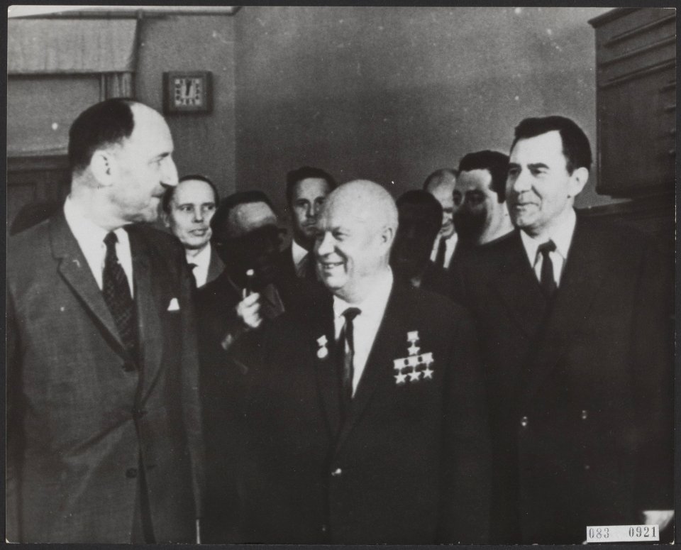 Ministers, bezoeken, politici, Croetsjov N, Gromyko A, Luns, JAMH, Bestanddeelnr 083-0921