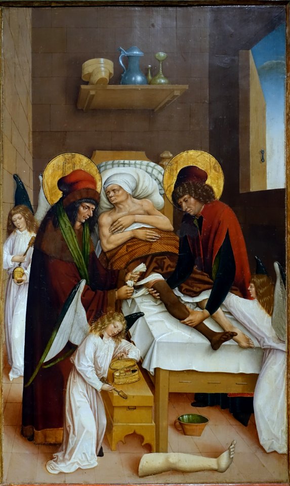 Miracle of Sts. Cosmas and Damian, replacing a failed leg with a Moorish one, Ditzingen, Kreis Ludwigsburg, early 16th century - Landesmuseum Württemberg - Stuttgart, Germany - DSC03051