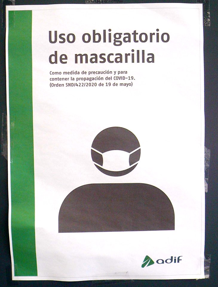 Miranda de Ebro - Estación de Adif, avisos COVID (12 julio 2020) 01
