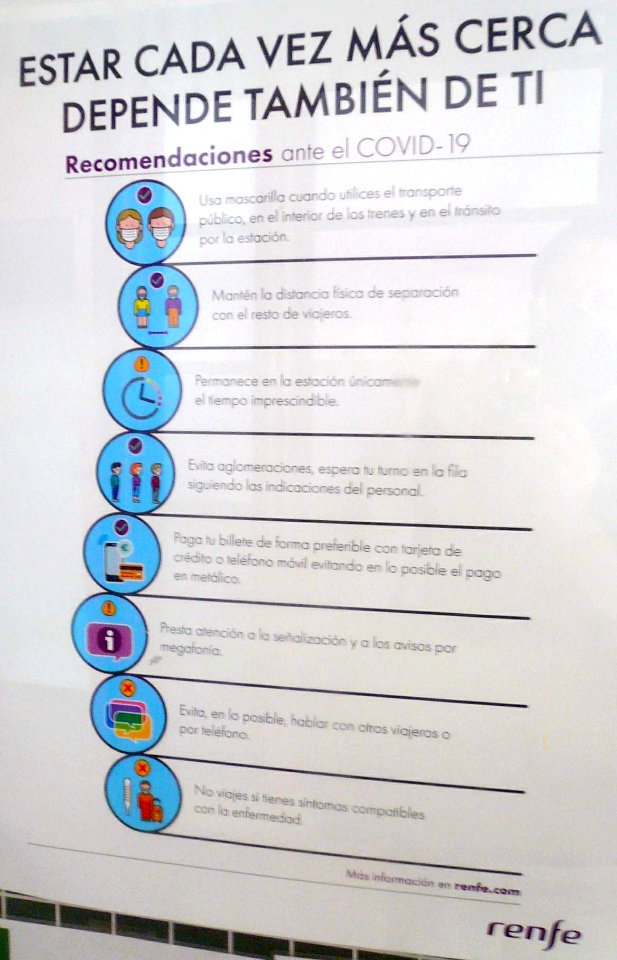 Miranda de Ebro - Estación de Adif, avisos COVID (12 julio 2020) 03