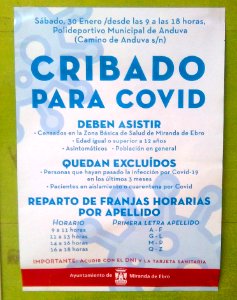 Miranda de Ebro - Cribado COVID 30 enero 2021