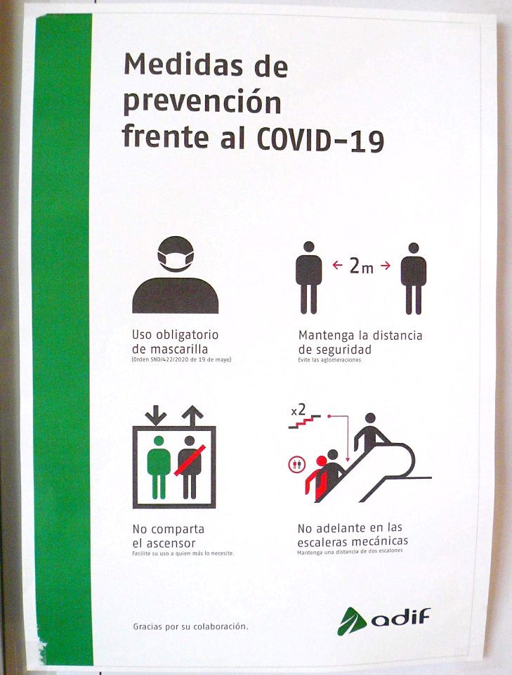 Miranda de Ebro - Estación de Adif, avisos COVID (12 julio 2020) 02