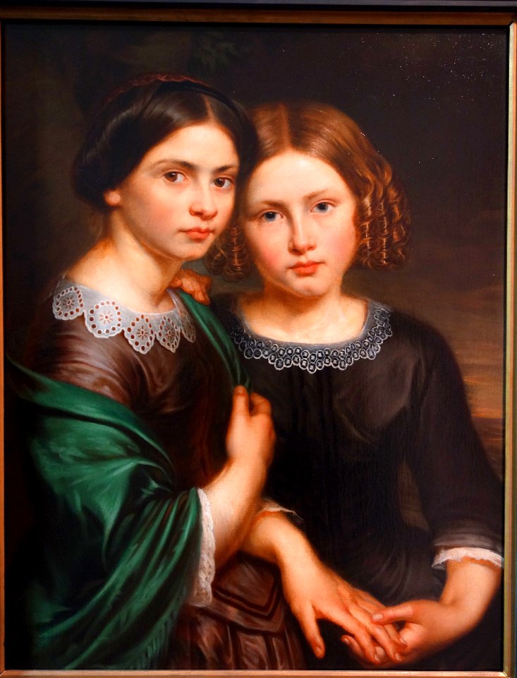 Miranda and Isala Van Diest, sisters, by Pierre Joseph Steger, c. 1855 - Museum M - Leuven, Belgium - DSC05266