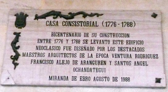 Miranda de Ebro - Ayuntamiento, placa 02