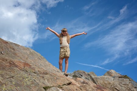 Mountain peak rock sky photo