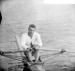 Nationale kampioenschappen roeien op de Bosbaan voor heren Rob Groen kampioen sk, Bestanddeelnr 916-6794