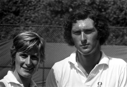 Nationale Kampioenschappen tennis te Scheveningen, Marijke Schaar en Jan Hordijk, Bestanddeelnr 926-6070