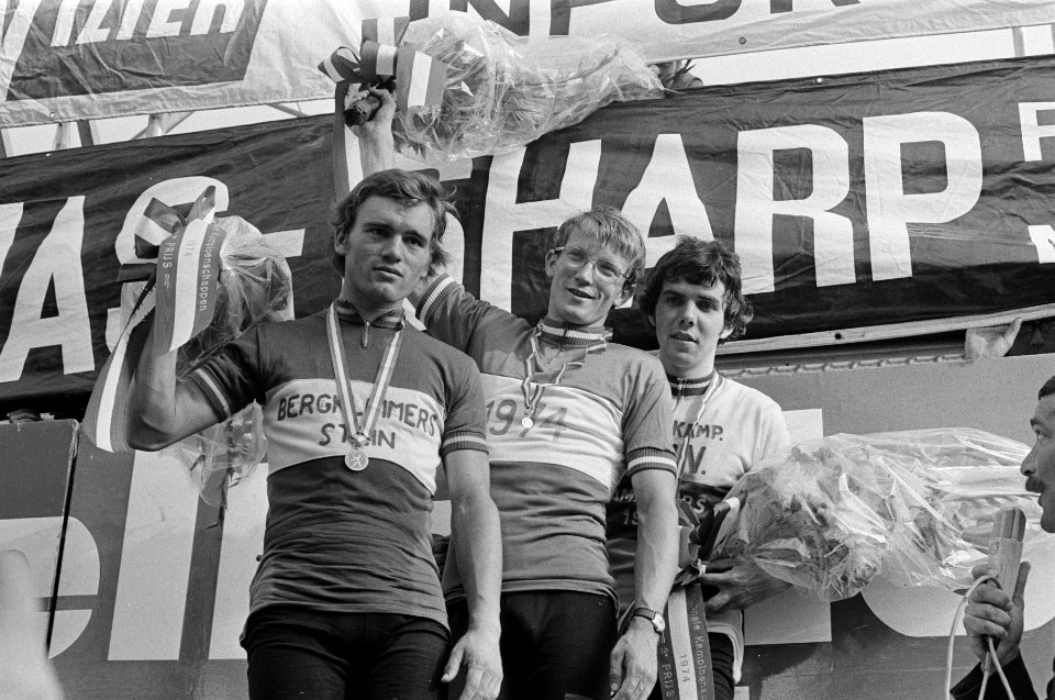 Nationale kampioenschappen wielrennen voor amateurs in Hoogerheide v.l.n.r. op , Bestanddeelnr 927-2741