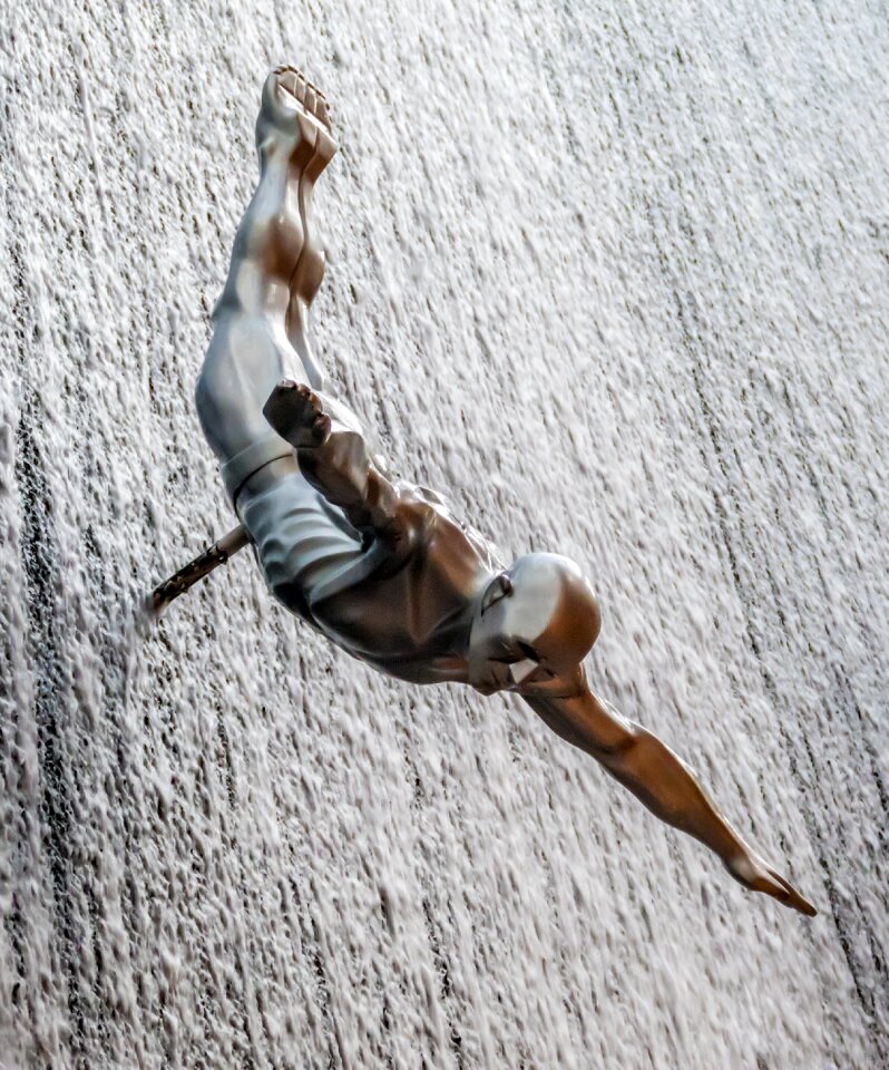 High diving sport statue