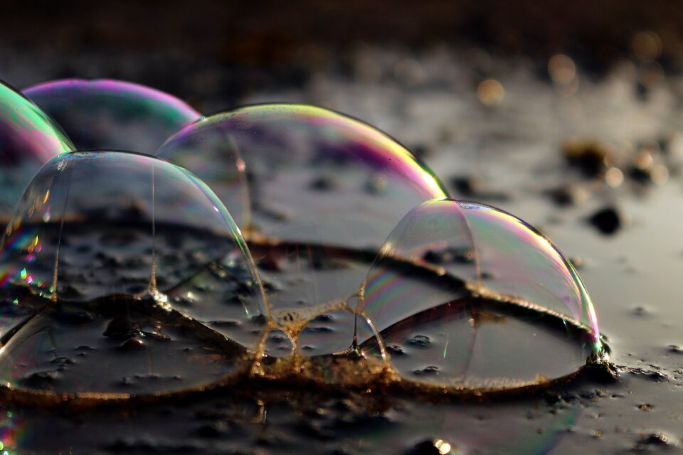 Puddle bubble iridescent